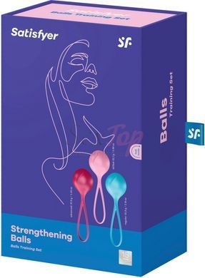 Вагінальні кульки Satisfyer Strengthening Balls (3шт), діаметр 3,8 см, маса 62-82-98г, монолітні - фото товару 4