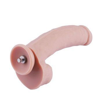 Силіконовий фалоімітатор для секс-машин Hismith 8.3&Prime; Silicone Dildo, вигнутий, система KlicLok,  - 1