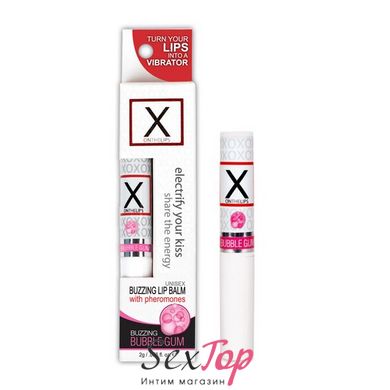 Стимулювальний бальзам для губ унісекс Sensuva - X on the Lips Bubble Gum з феромонами, жуйка SO4462 фото