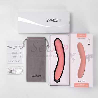 Смарт-вибратор с пульсацией Svakom Ava Neo Peach Pink, 15 режимов работы, водонепроницаемый &mdash;  фото товара 11