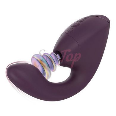 Подвійний вакуумний кліторальний стимулятор з вібрацією Womanizer Next Duo - Dark Purple - фото товару 2