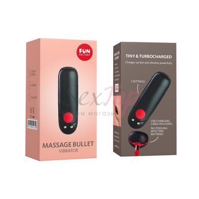Вибропуля Fun Factory Massage BULLET, черная, диаметр 2,5 см, 3 скорости, 3 рисунка вибрации &mdash;  фото товара 5