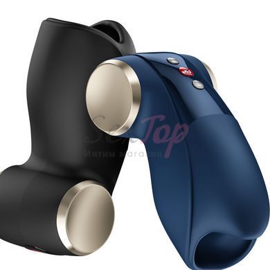 Мастурбатор для головки пеніса Fun Factory COBRA LIBRE II Nightblue, 2 мотори, гра без рук - фото товару 5