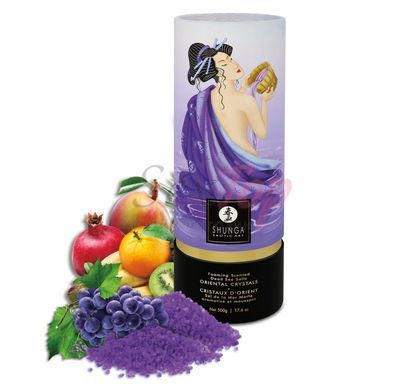 Пінлива сіль для ванни Shunga Dead Sea salt Oriental Crystals &mdash; Exotic Fruits (500 г) - фото товару 5