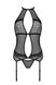 Корсет с пажами Passion SATARA CORSET L/XL black, стринги, кружево, застежки спереди и сзади SO8475 фото 3