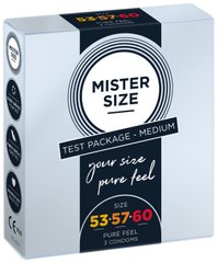 Набор презервативов Mister Size - pure feel - 53–57–60 (3 condoms), 3 размера, толщина 0,05 мм SO8040 фото