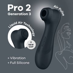 Вакуумный клиторальный стимулятор Satisfyer Pro 2 Generation 3 with Liquid Air Dark Grey SO8402 фото