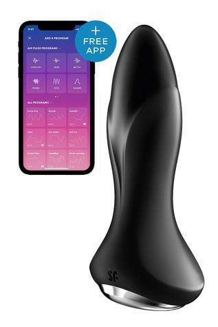 Анальна смарт-вібропробка із перлинним масажем Satisfyer Rotator Plug 1+ Black - фото товару 1
