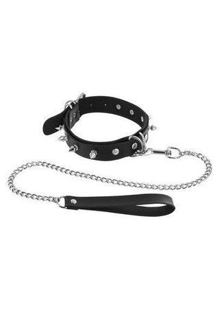 Ошейник с шипами и с поводком Fetish Tentation Spikes and Leash &mdash;  фото товара 1