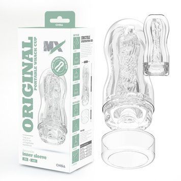 Мастурбатор в колбе для мужчин прозрачный Chisa MX Original Portable Whack Cup, Прозрачный - 1