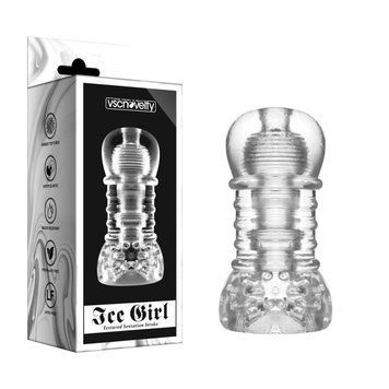 Мастурбатор рельефный прозрачного цвета Ice Girl Textured Sensation Stroker, Прозрачный - 1