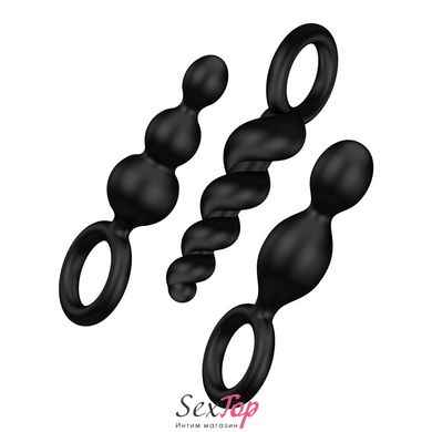 Набір анальних іграшок Satisfyer Plug black (set of 3) - Booty Call, макс. діаметр 3 см SO2323 фото
