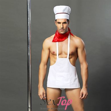 Мужской эротический костюм повара "Умелый Джек" One Size S/M: слипы, фартук, платок и колпак SO2266 фото