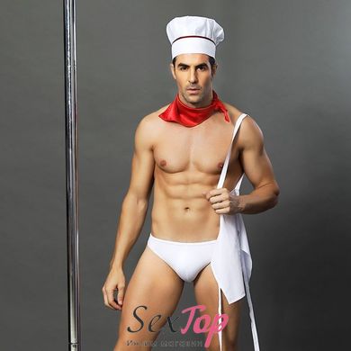 Мужской эротический костюм повара "Умелый Джек" One Size S/M: слипы, фартук, платок и колпак SO2266 фото