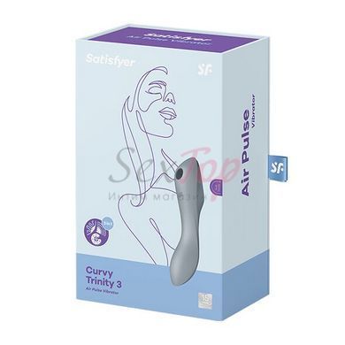 Вакуумный стимулятор с вибрацией Satisfyer Curvy Trinity 3 BlueGrey &mdash;  фото товара 5