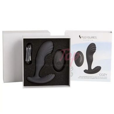 Вибромассажер простаты S Pleasures Premium Cozy, черный, с рельефной головкой, 10 режимов &mdash;  фото товара 3