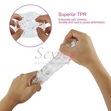 Мастурбатор рельефный прозрачного цвета Ice Girl Textured Sensation Stroker &mdash;  фото товара 6