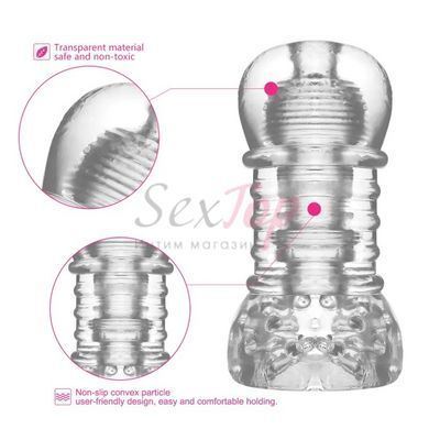Мастурбатор рельефный прозрачного цвета Ice Girl Textured Sensation Stroker &mdash;  фото товара 7