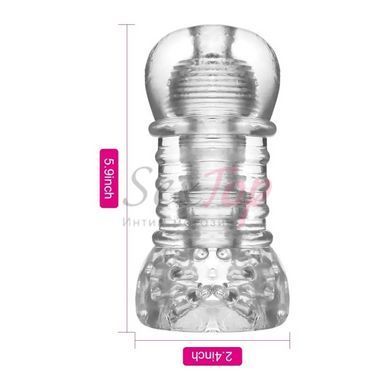Мастурбатор рельефный прозрачного цвета Ice Girl Textured Sensation Stroker &mdash;  фото товара 3