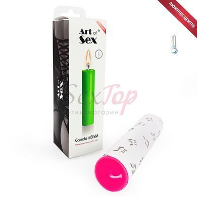 Розовая свеча восковая Art of Sex size M 15 см низкотемпературная, люминесцентная &mdash;  фото товара 2