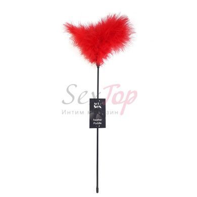 Лоскітка з пером індика Art of Sex &ndash; Feather Paddle, червона - фото товару 3