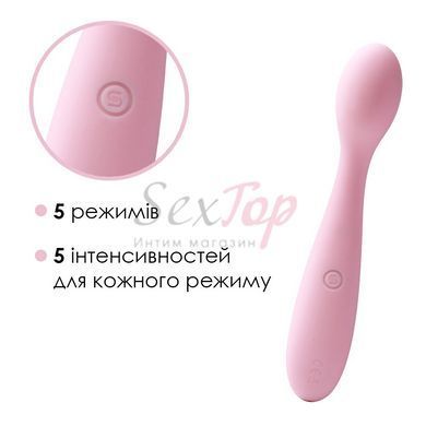 Стимулятор клитора и точки G Svakom Keri Pale Pink &mdash;  фото товара 3