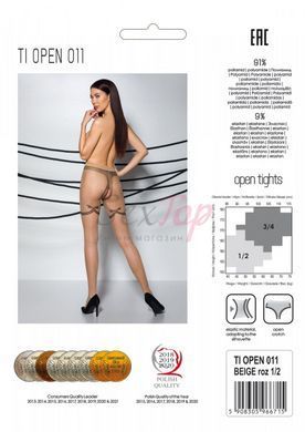 Тілесні колготки з відкритим доступом, контрастні шортики Passion TIOPEN 011 3/4 (20 den), beige - фото товару 10