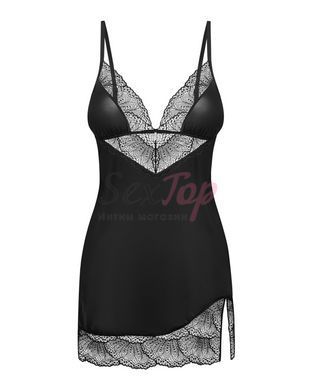 Пеньюар і трусики Obsessive Lobellis chemise & thong XS/S - фото товару 3