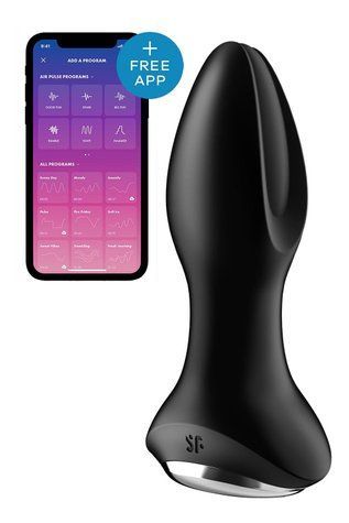 Анальная смарт вибропробка с жемчужным массажем Satisfyer Rotator Plug 2+ Black &mdash;  фото товара 1