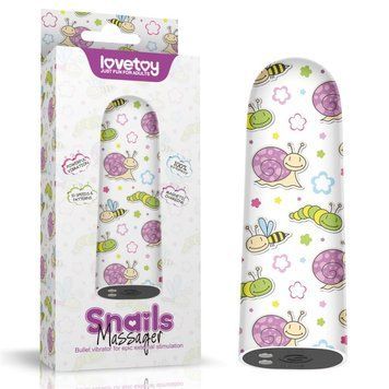 Компактний вібратор для клітора з принтом Lovetoy Rechargeable Snails Massager, Разноцветный - 1