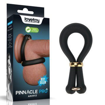 Эрекционное кольцо на член черного цвета Lovetoy Pinnacle Pro Anyfit Stretcher, Черный - 1