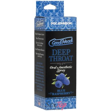 Спрей для мінету Doc Johnson GoodHead DeepThroat Spray - Blue Raspberry 59 мл для глибокого мінету SO9854 фото