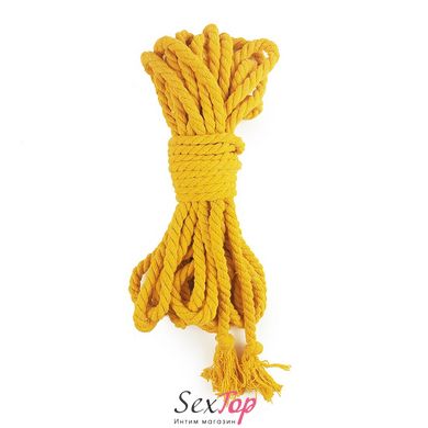 Бавовняна мотузка BDSM 8 метрів, 6 мм, жовтий колір SO5214 фото