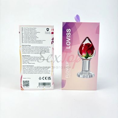 Роскошная анальная пробка Loviss Rose Anal Plug с настоящей розой внутри &mdash;  фото товара 9
