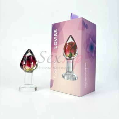 Роскошная анальная пробка Loviss Rose Anal Plug с настоящей розой внутри &mdash;  фото товара 4