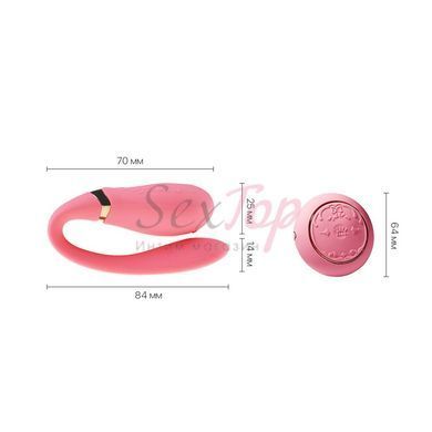 Смартвібратор для пар Zalo Fanfan set Rouge Pink, пульт ДК - фото товару 3