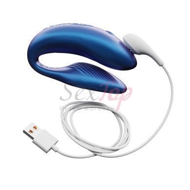 Смарт-вибратор для пар We-Vibe Chorus Cosmic Blue, сенсорное управление вибрациями сжатием пульта &mdash;  фото товара 5