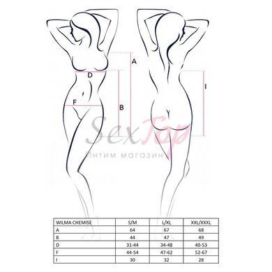 Розпродаж!!! Сорочка приталена з чашечками WILMA CHEMISE white L/XL - Passion, трусики, Білий - 3