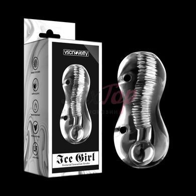 Мастурбатор без вібрації Ice Girl Textured Sensation Stroker прозорий - фото товару 7