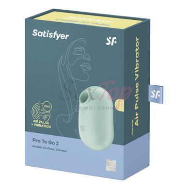 Вакуумний стимулятор із вібрацією Satisfyer Pro To Go 2 Mint - фото товару 7