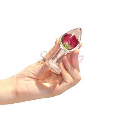 Роскошная анальная пробка Loviss Rose Anal Plug с настоящей розой внутри &mdash;  фото товара 3