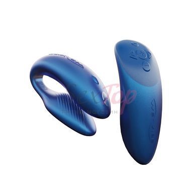 Смарт-вибратор для пар We-Vibe Chorus Cosmic Blue, сенсорное управление вибрациями сжатием пульта &mdash;  фото товара 2