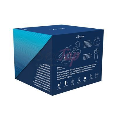 Смарт-вибратор для пар We-Vibe Chorus Cosmic Blue, сенсорное управление вибрациями сжатием пульта &mdash;  фото товара 10