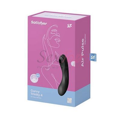 Вакуумний стимулятор з вібрацією Satisfyer Curvy Trinity 4 Black - фото товару 5