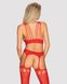 Бодістокінг Obsessive Bodystocking G313 S/M/L red, шнурівка, геометричний декор SO7238 фото 2