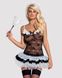 Эротический костюм горничной с юбкой Obsessive Housemaid 5 pcs costume L/XL, черно-белый, топ с подв SO7279 фото 1
