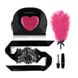 Романтический набор Rianne S: Kit d'Amour: вибропуля, перышко, маска, чехол-косметичка Black/Pink SO3871 фото 1