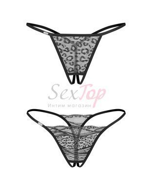 Набор трусиков с доступом Obsessive Bianca 2-pack crotchless thong L/XL &mdash;  фото товара 5
