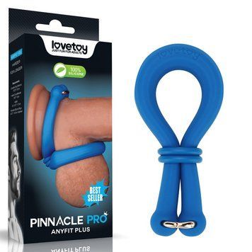 Эрекционная петля на член синего цвета Lovetoy Pinnacle Pro Anyfit Plus Stretcher, Синий - 1