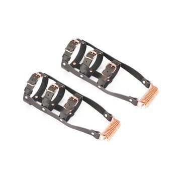 Шкіряна портупея для гомілкостопу зі шпорамиLiebe Seele Leather High Heel Ankle Harness Rose Gold - фото товару 1